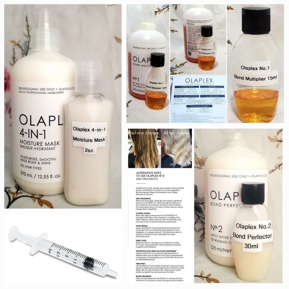 Olaplex No.1 15ml/0.5oz, No.2 30ml/1oz, 4-in-1 Moisture Mask 60ml/2oz *Repackage